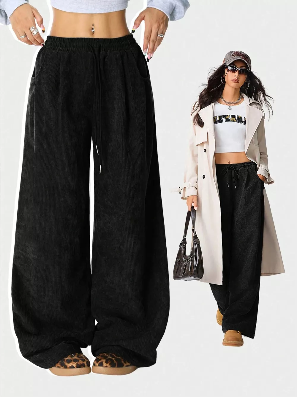 Casual Corduroy Wide Leg Pants, image 19