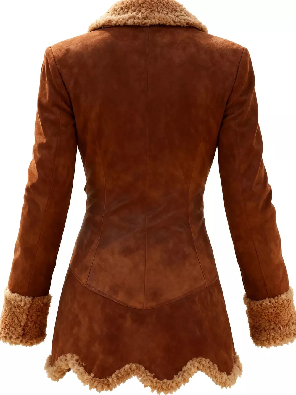 Vintage Suede Sherpa Trimmed Winter Coat, image 5