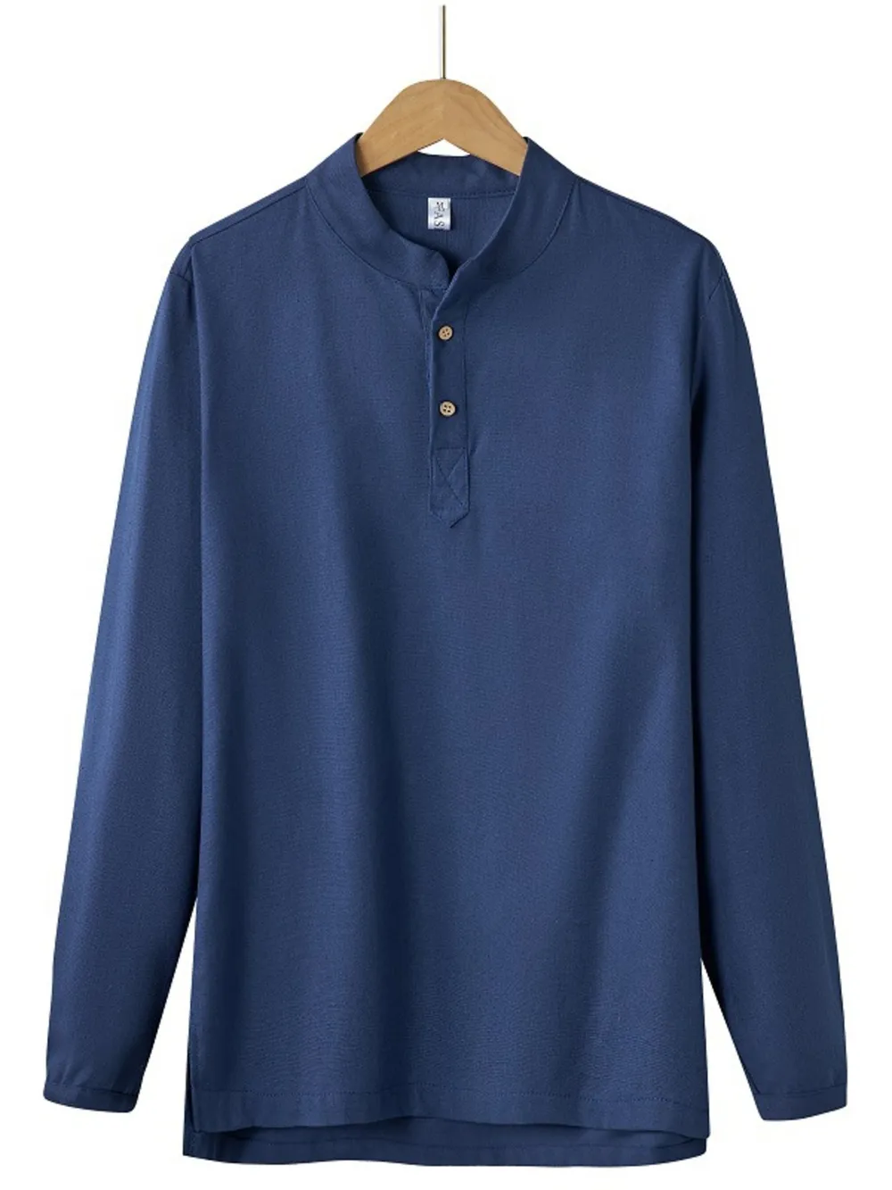 Men's Plus Size Button Detail Long Sleeve Blouse, image 12