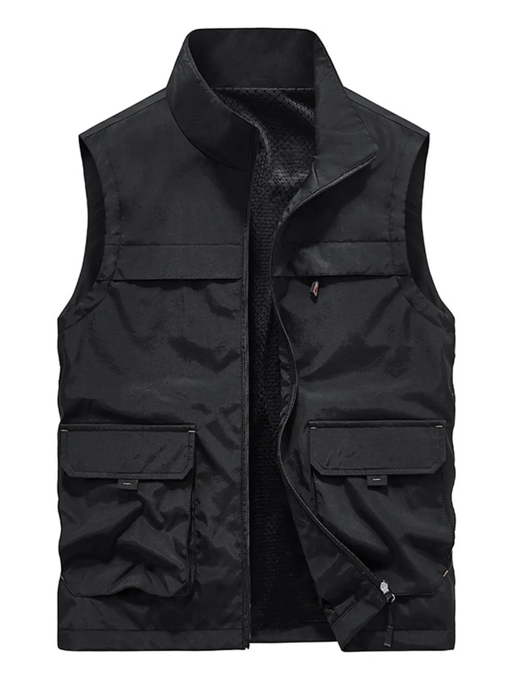Men's Plus Size Multi-Pocket Zip Up Vest, image 4