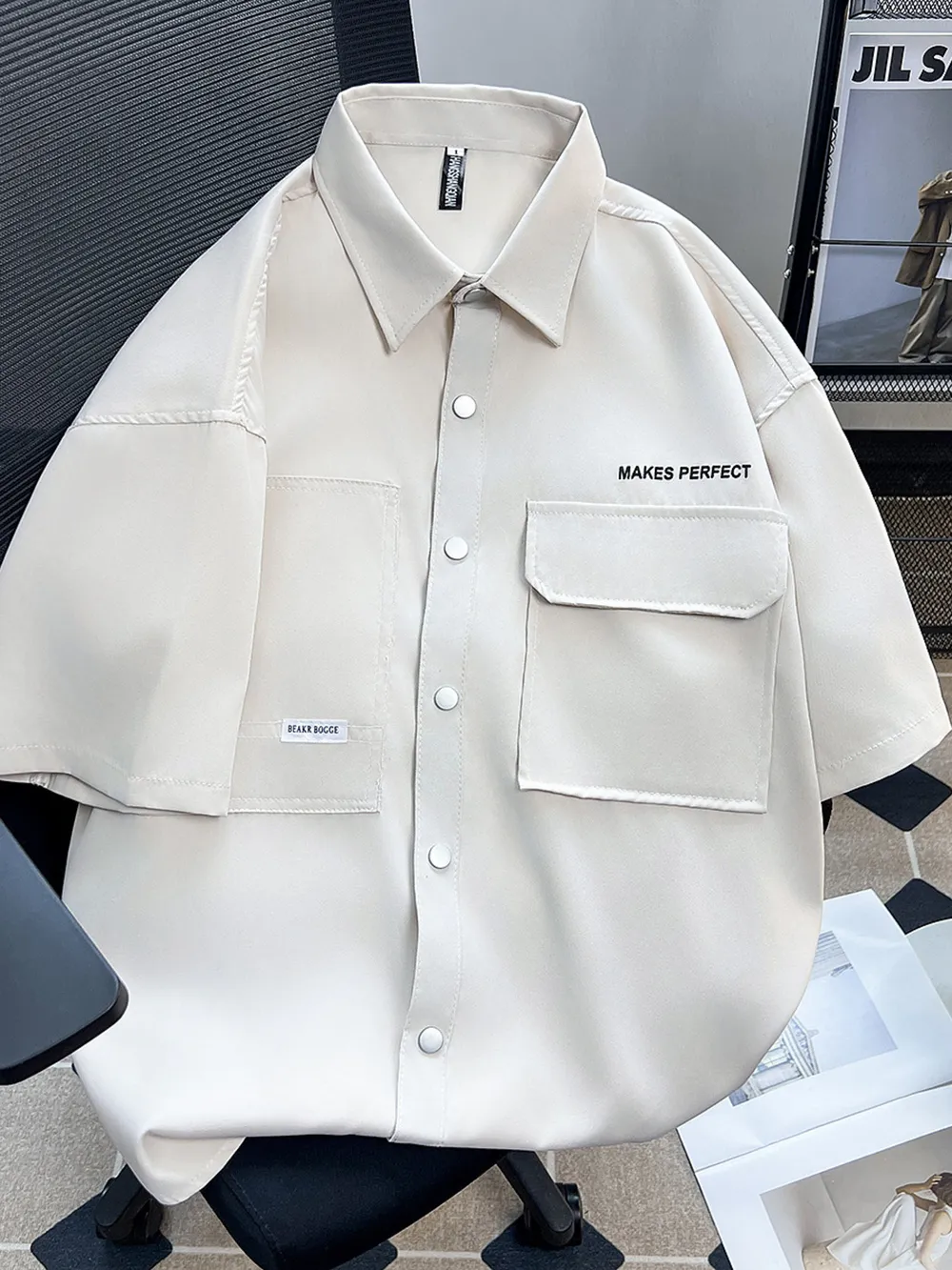 Men's Plus Size Button Up Short Sleeve Shirt, image 2