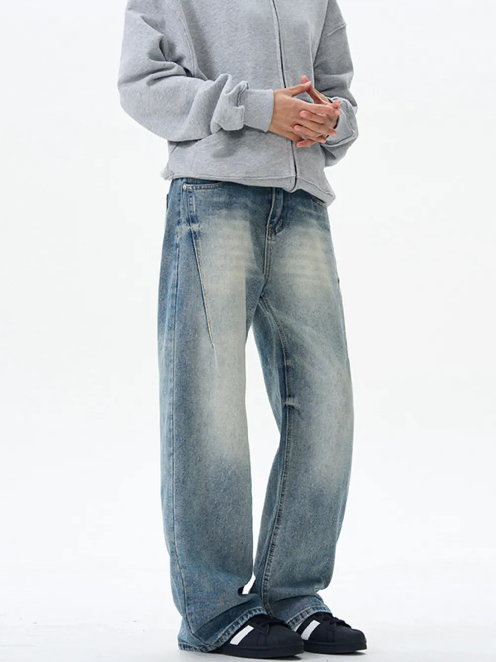Men's Wash Wide Leg Jeans, image 2