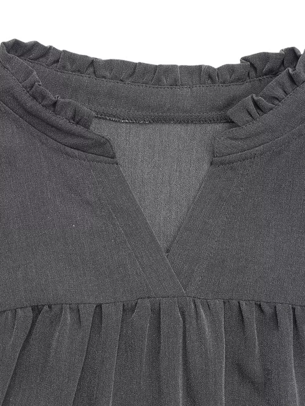 Ruffled Notched Long Sleeve Dress, image 11