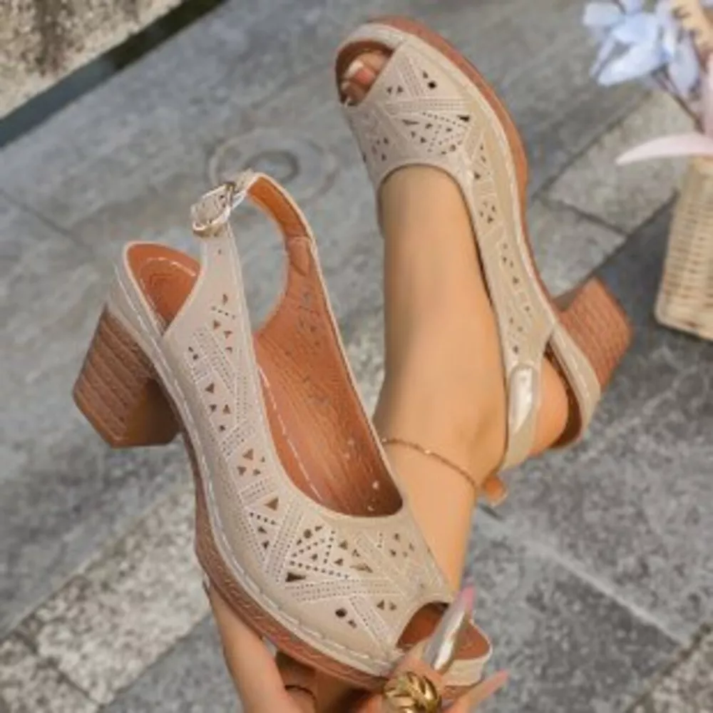 Open Toe Block Heels Sandals, image 4