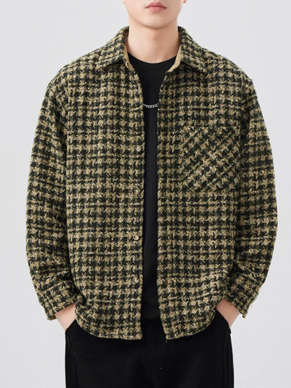 Men's Plus Size Button Up Long Sleeve Jacket, image 4