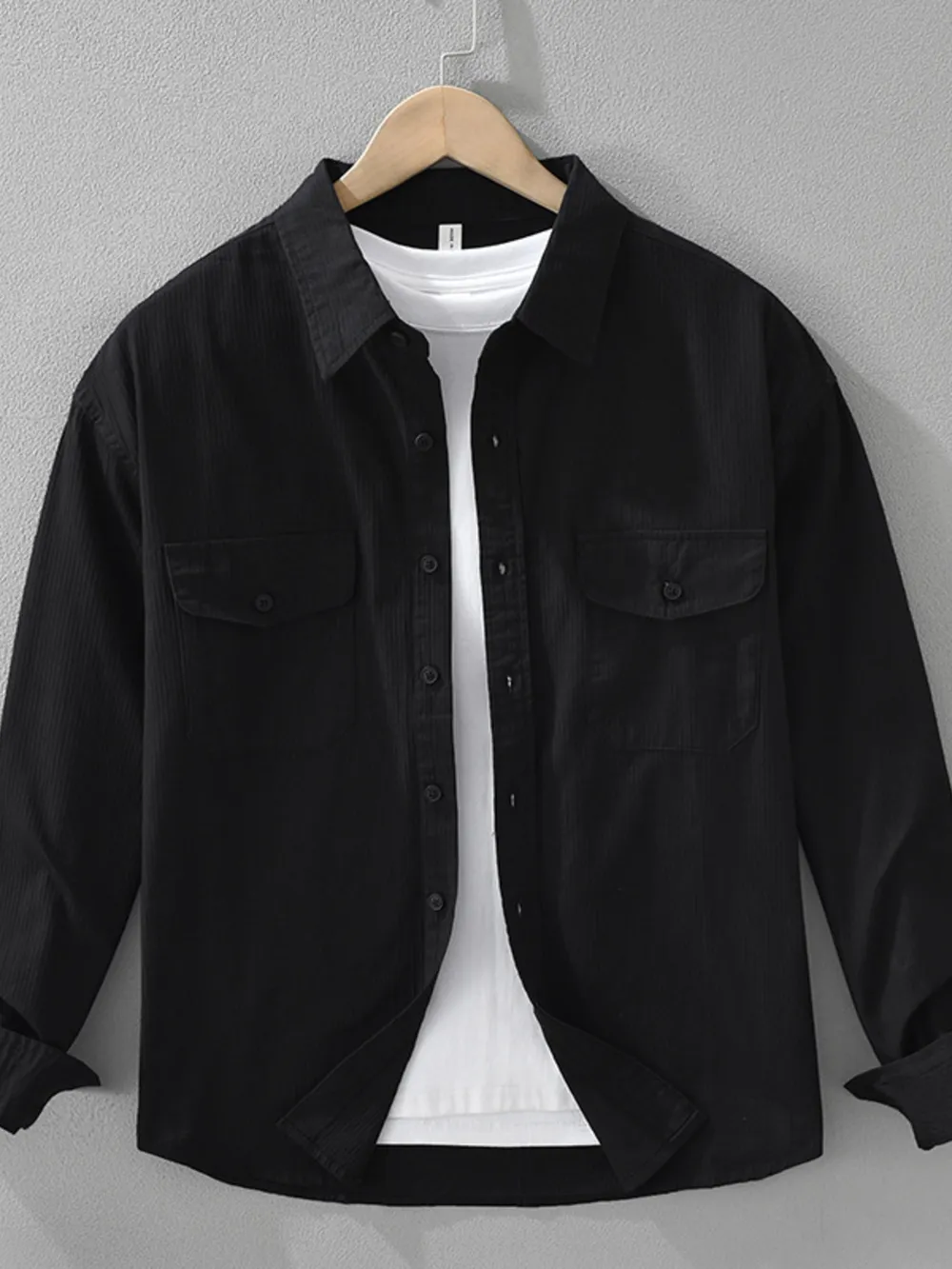 Men's Plus Size Button Up Long Sleeve Shirt