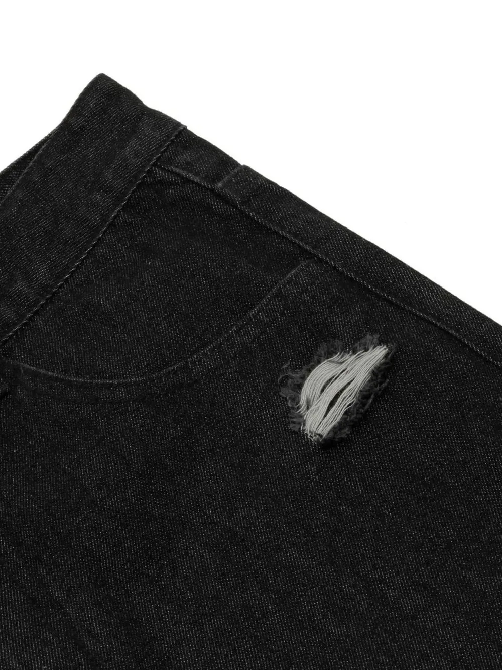 Men's Distressed Camo Trim Denim Bermuda Shorts, image 4