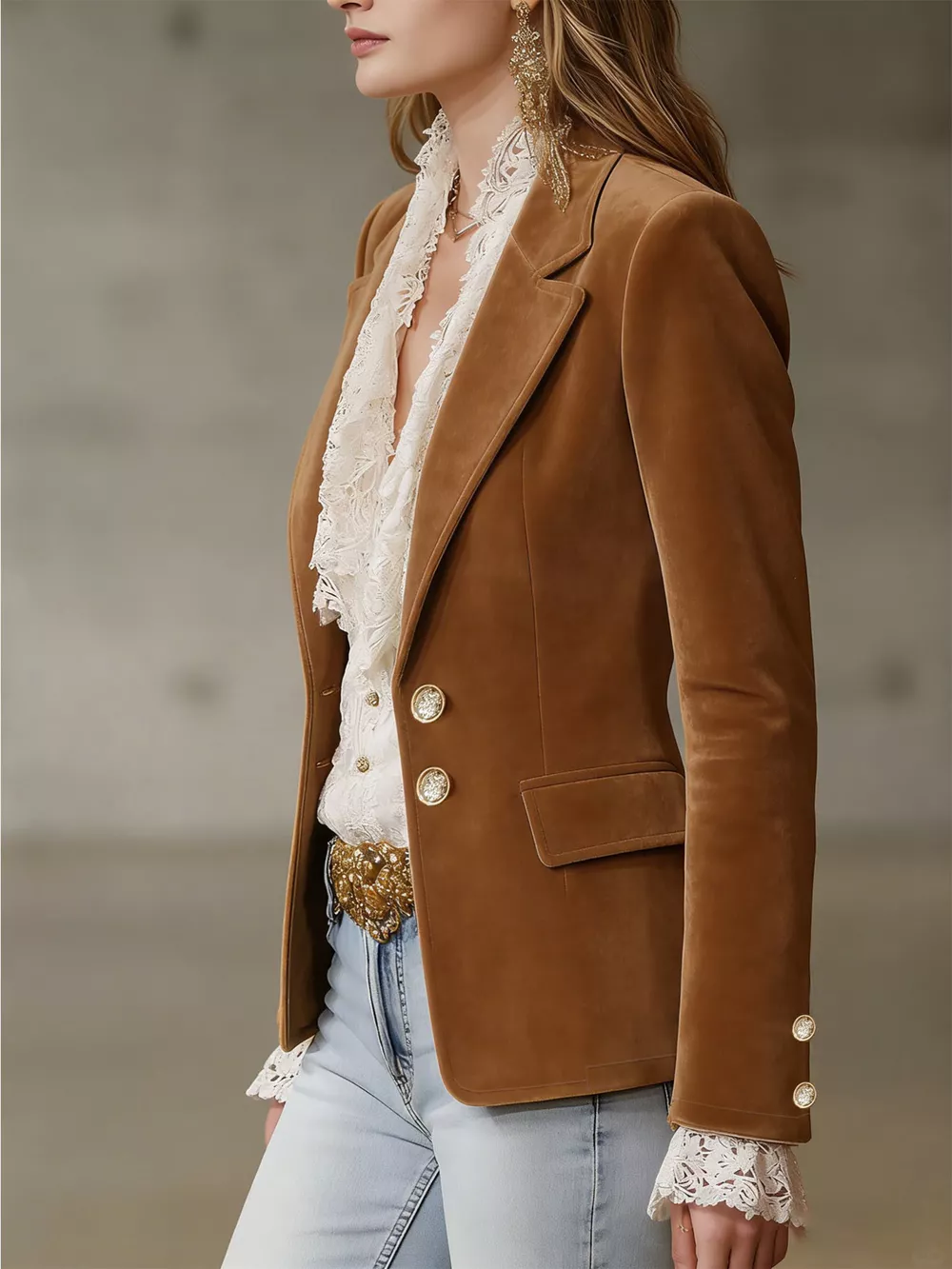 Single-Breasted Lapel Collar Blazer, image 2