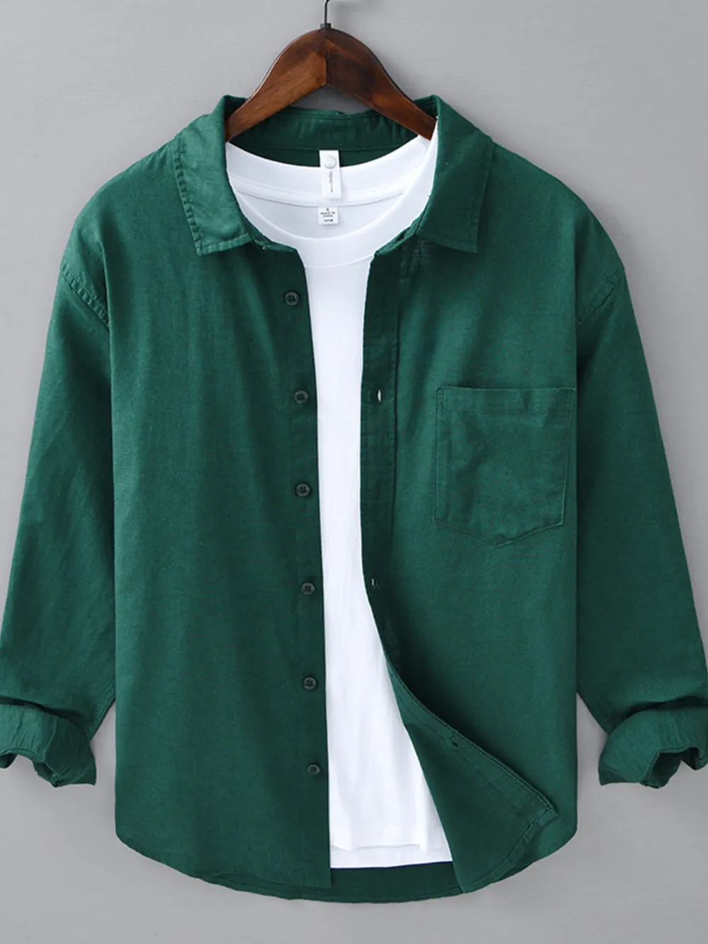 Men's Plus Size Button Up Long Sleeve Shirt, image 6