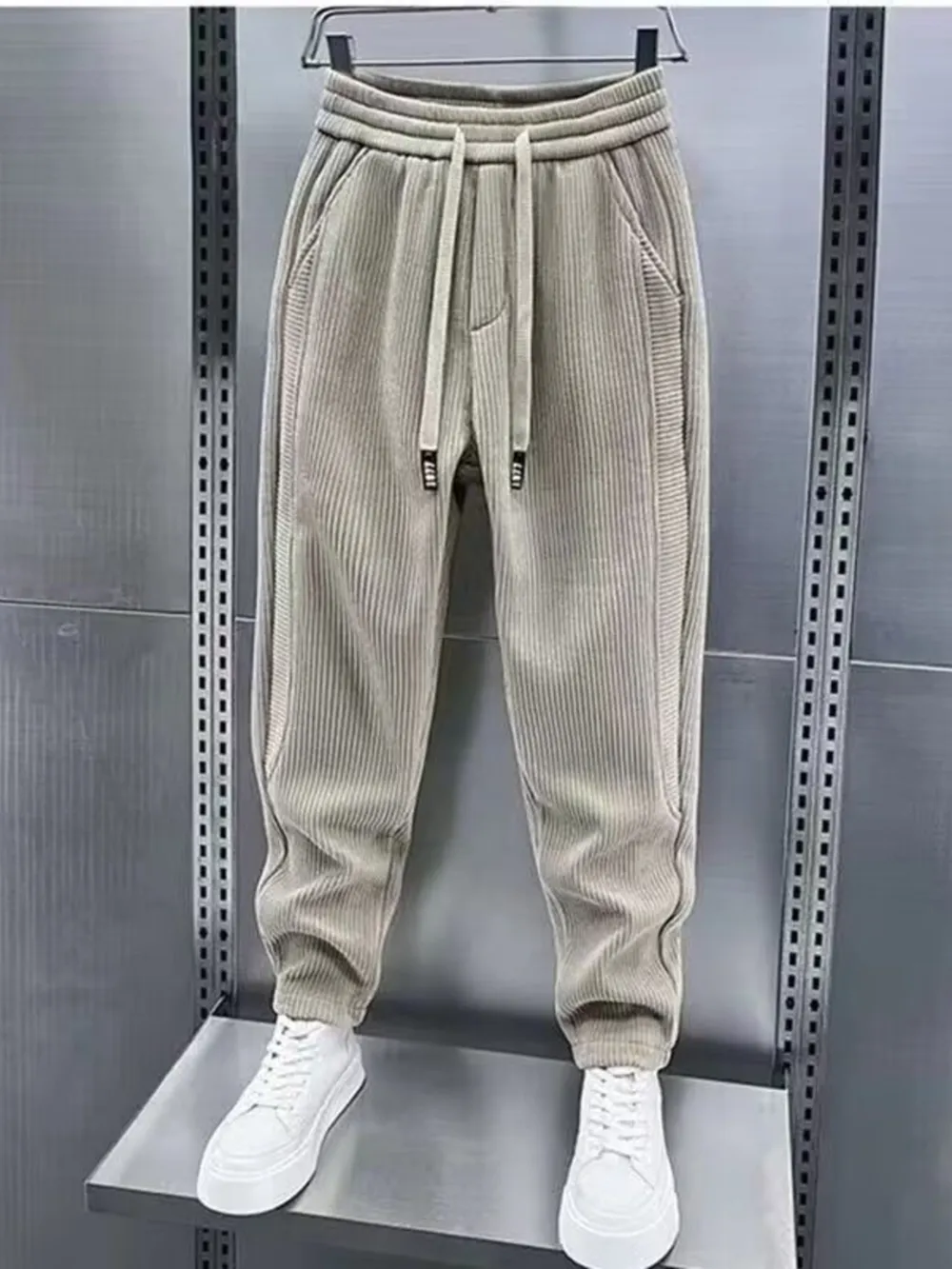 Men's Plus Size Drawstring Joggers with Pockets, image 2