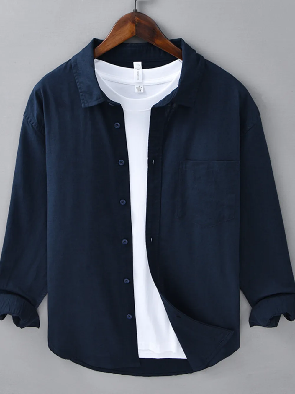 Men's Plus Size Button Up Long Sleeve Shirt, image 5