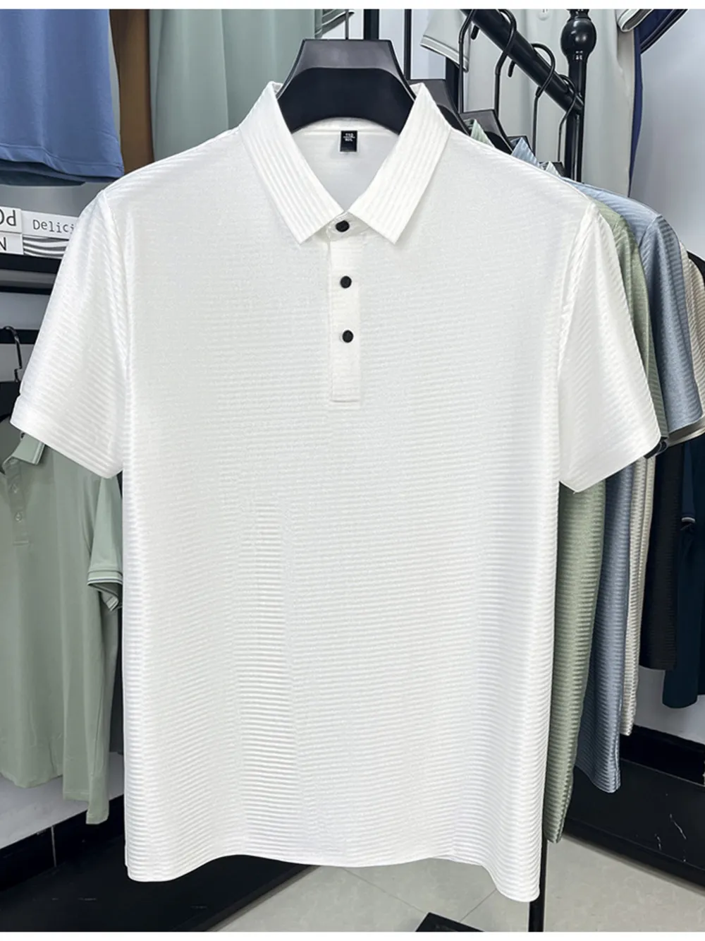 Men's Plus Size Button Detail Short Sleeve Polo, image 10