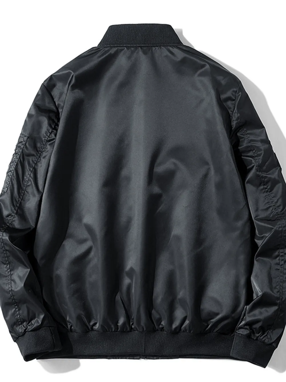 Men's Plus Size Zip Up Long Sleeve Bomber Jacket, image 4