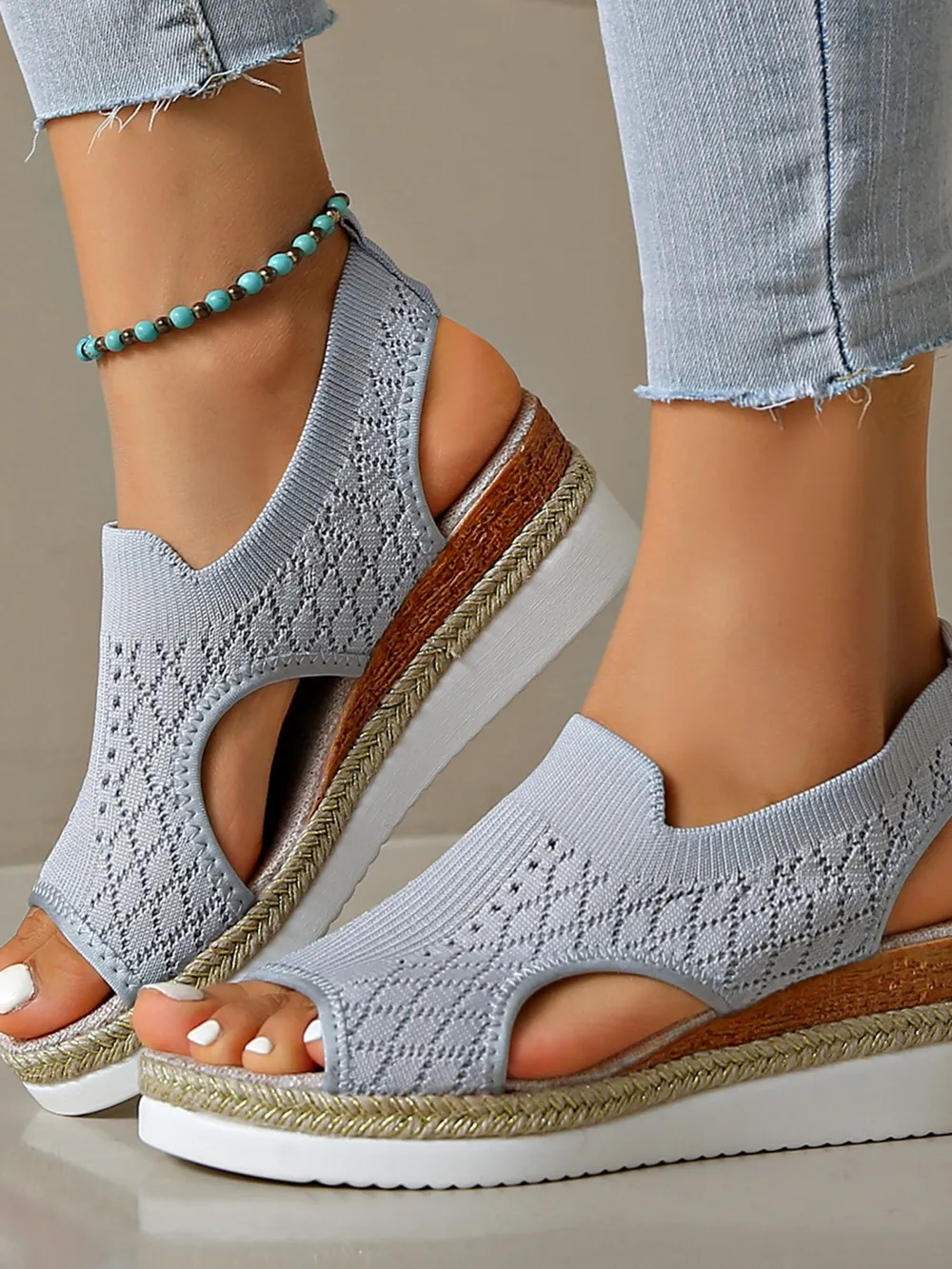 Open Toe Platform Wedge Sandals, image 2