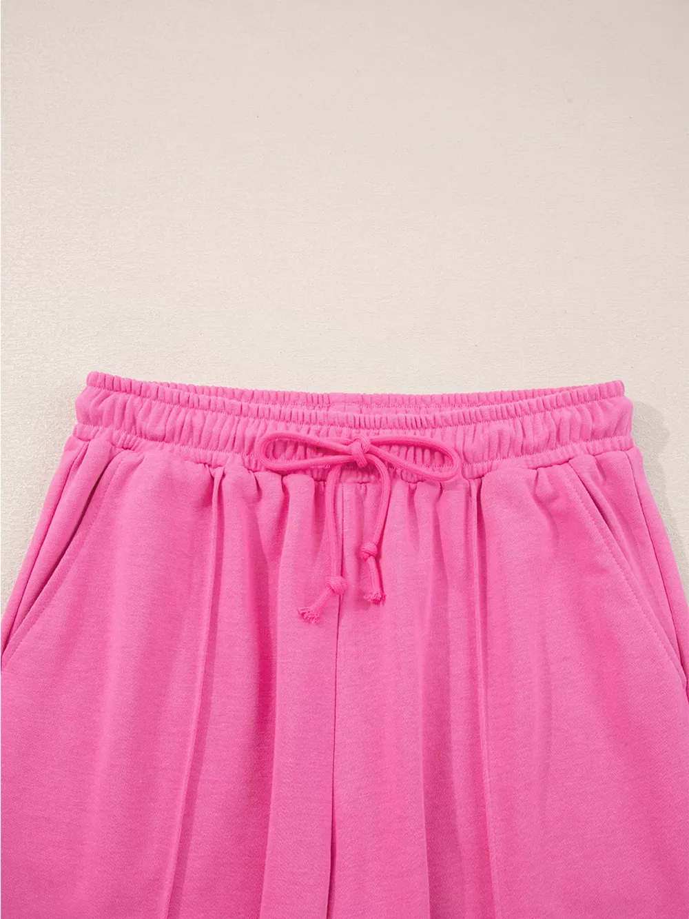 Solid Color Collared Pullover and Central Seam Pants Set, image 4