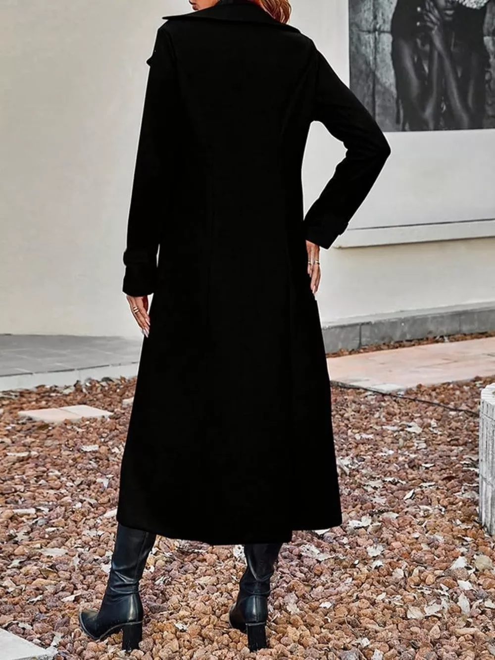 Full Size Double-Breasted Longline Trench Coat Plus Size, image 6