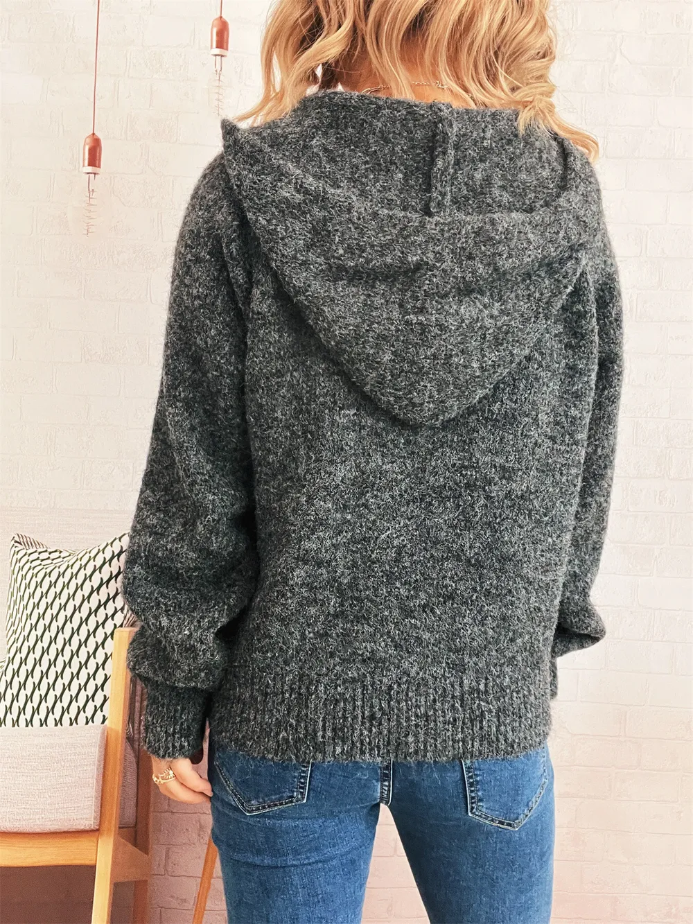 Quarter Zip Ribbed Hem Sweater, image 18
