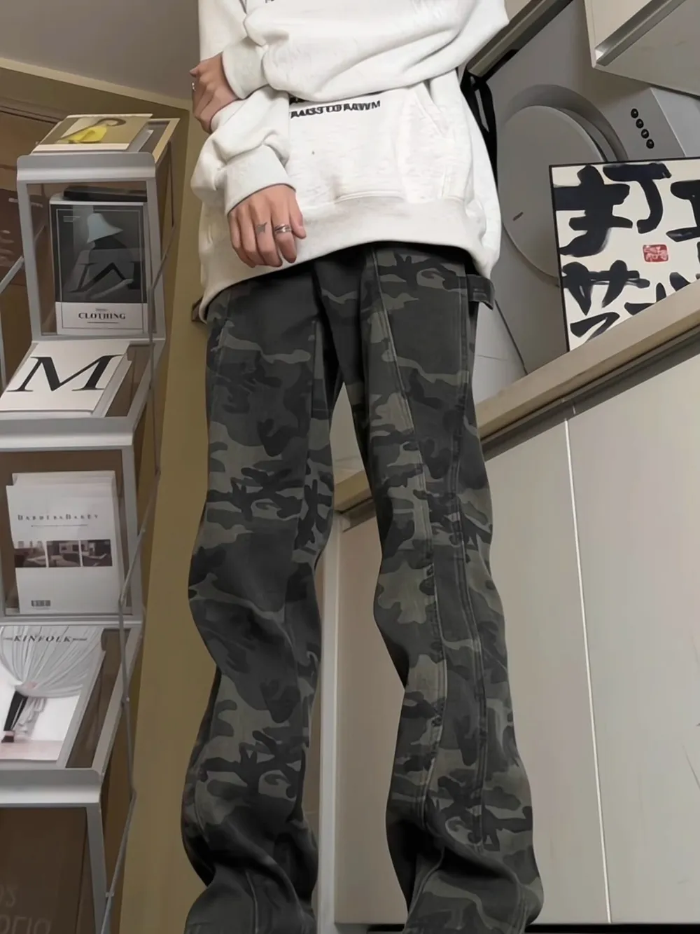 Men's Full Size Loose Fit Camouflage Cargo Pants Plus Size