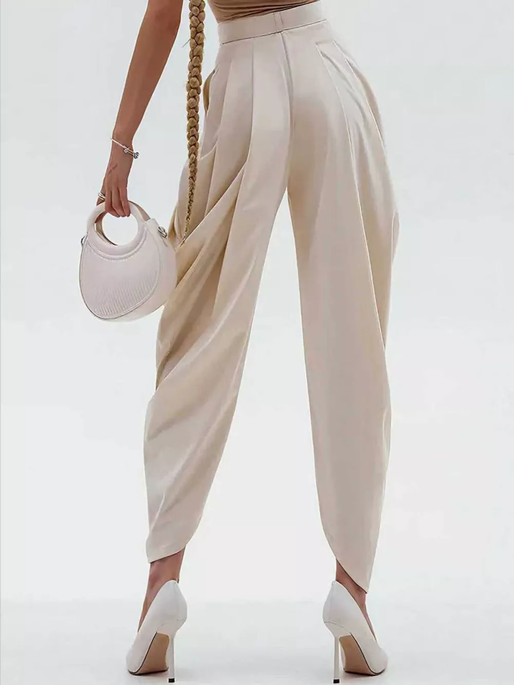 High-Waisted Pleated Drape Pants, image 2
