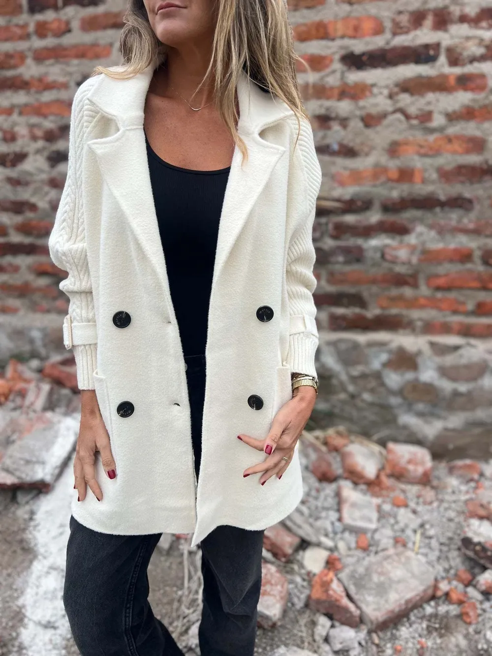Full Size Texture Knit Longline Coat Plus Size, image 11