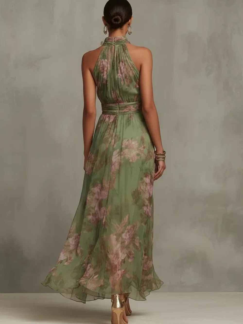 Full Size Floral Print Sleeveless Maxi Dress Plus Size, image 3