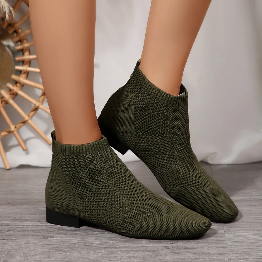 Mesh Knit Ankle Boots with Stretch Comfort Fit, image 13