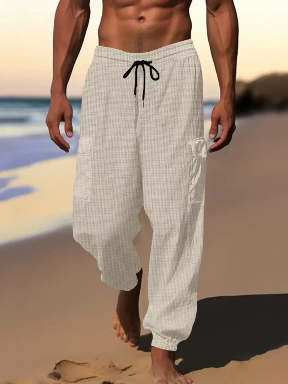 Men's Full Size Drawstring Joggers with Pockets Plus Size, image 5