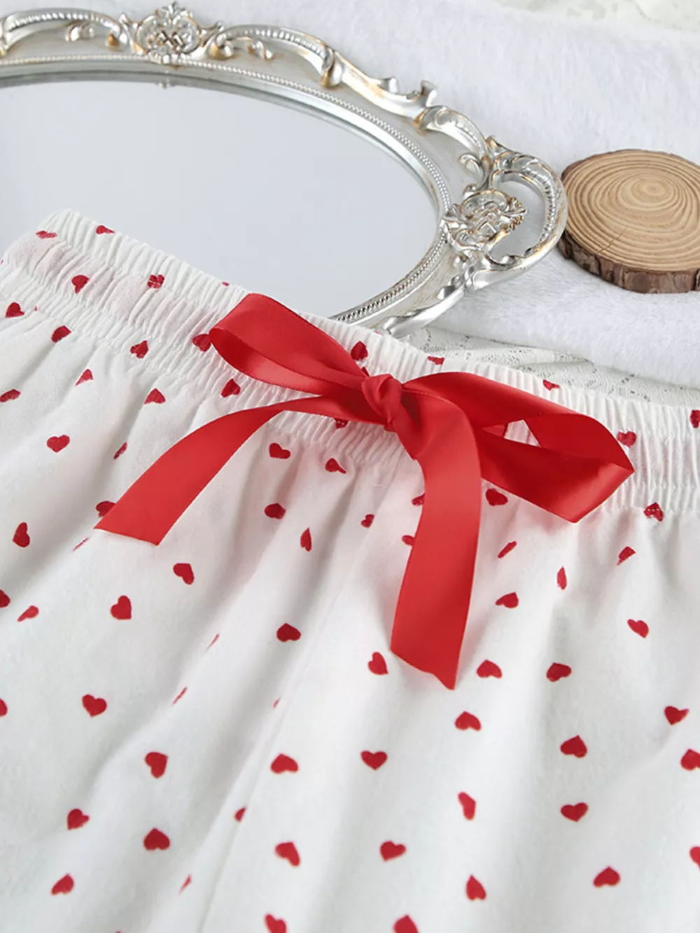 Heart Print Long Sleeve Top and Pants Lounge Set, image 13