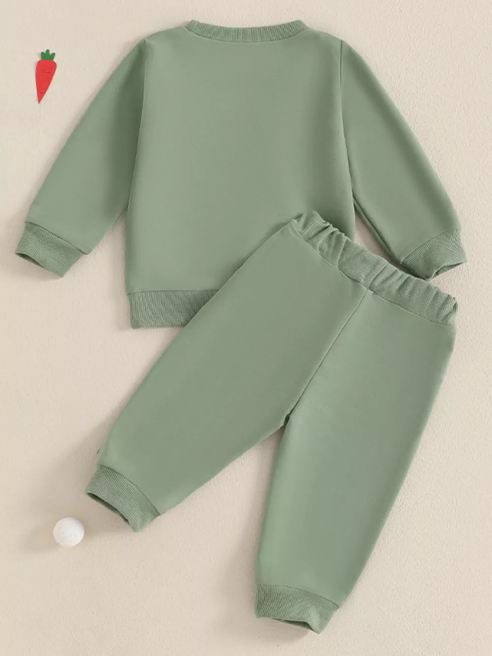 Children's Bunny Applique Top and Pants Outfit Set, image 8