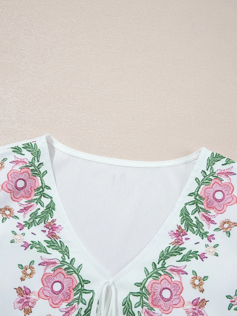 Flower V Neck Babydoll Blouse, image 5