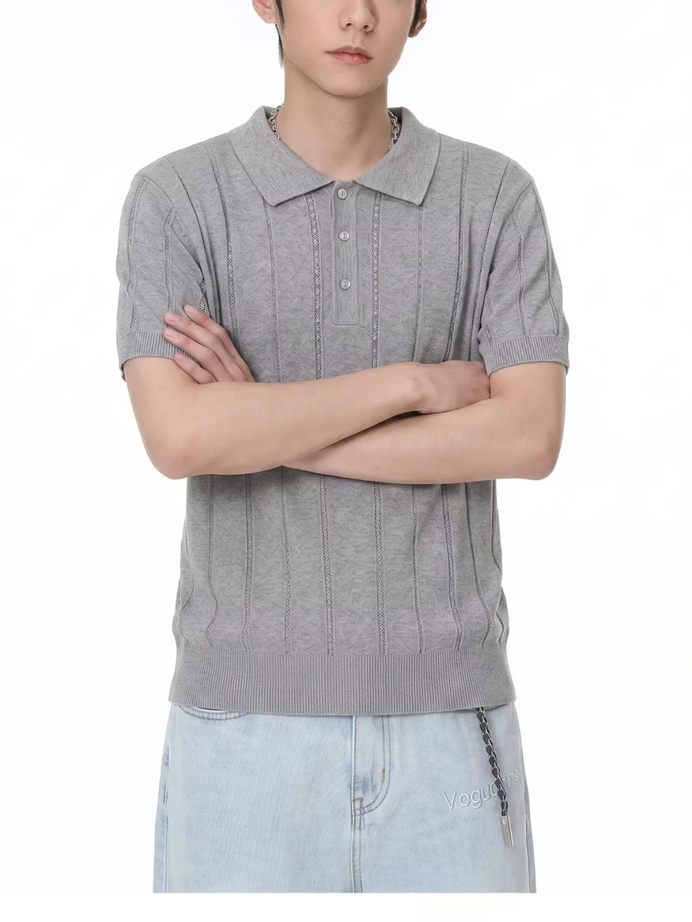 Men's Button Detail Short Sleeve Polo, image 9