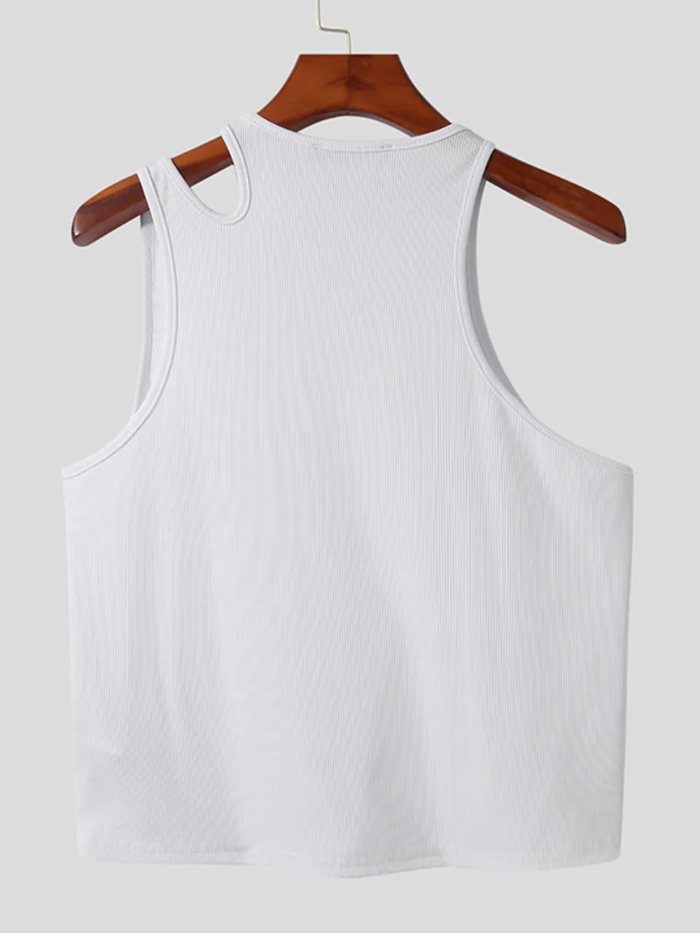 Men's Full Size Cutout Solid Color Tank Plus Size, image 7