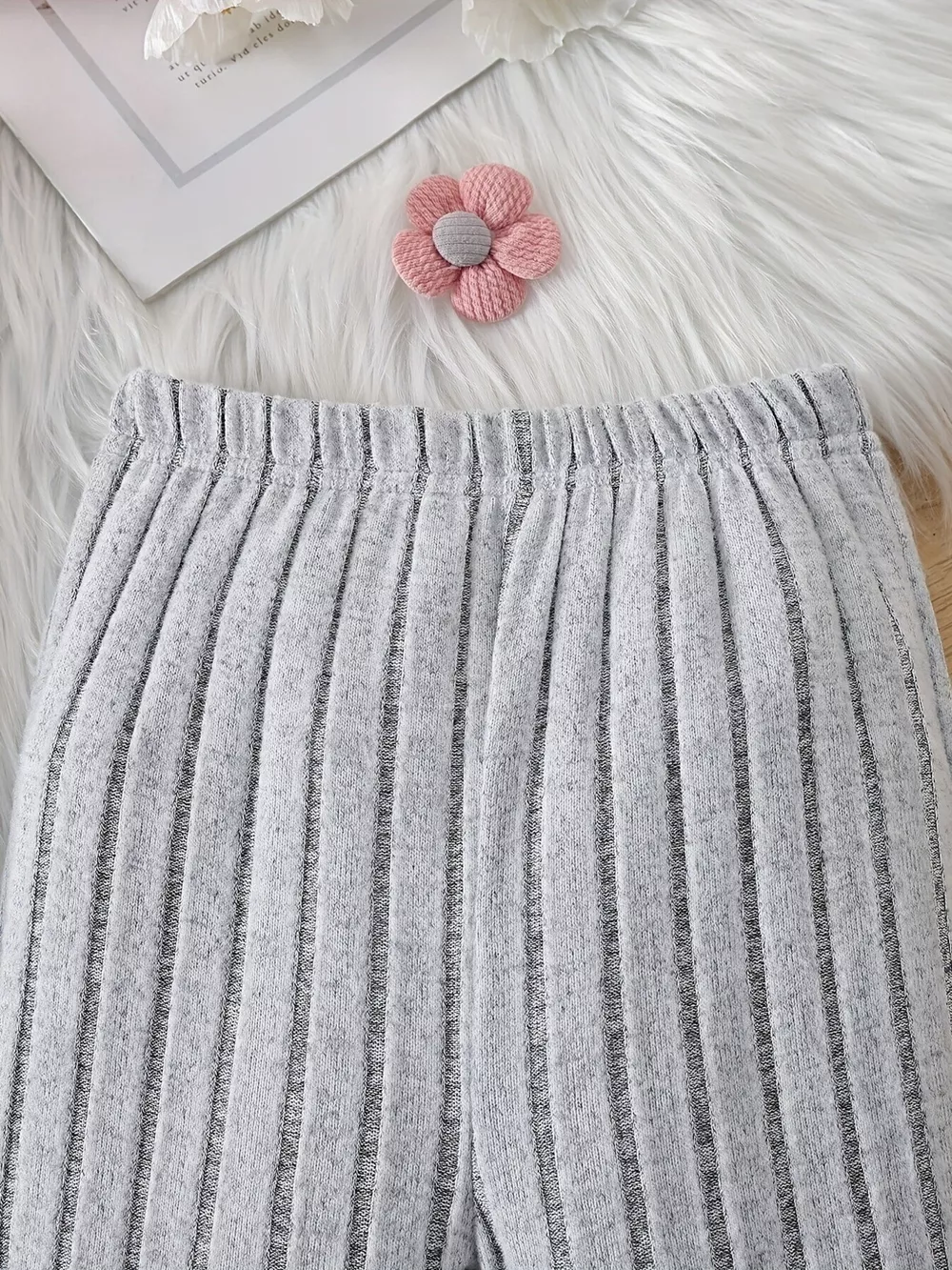 Children's Ribbed Knit Hooded Top and Pants Set, image 5