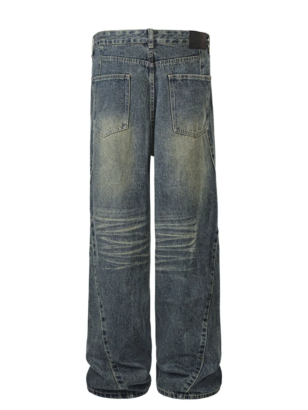 Men's High Waist Washed Straight Jeans, image 4