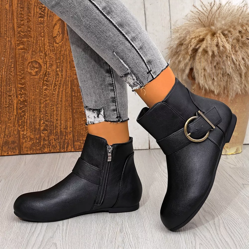 Round Toe Ankle Boots