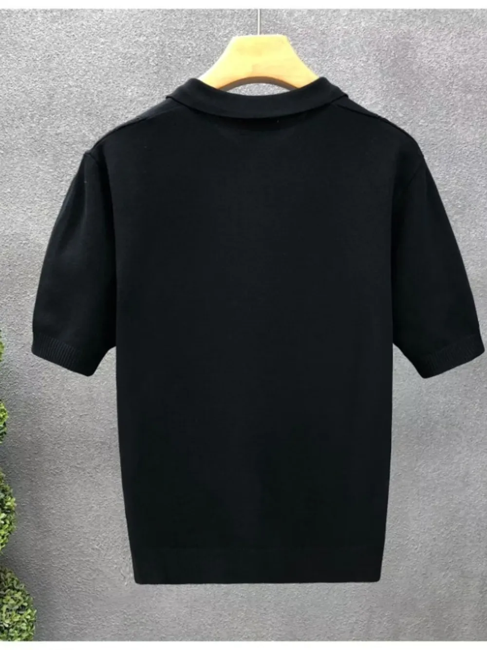 Men's Full Size Short Sleeve Ribbed Knit Polo Plus Size, image 3