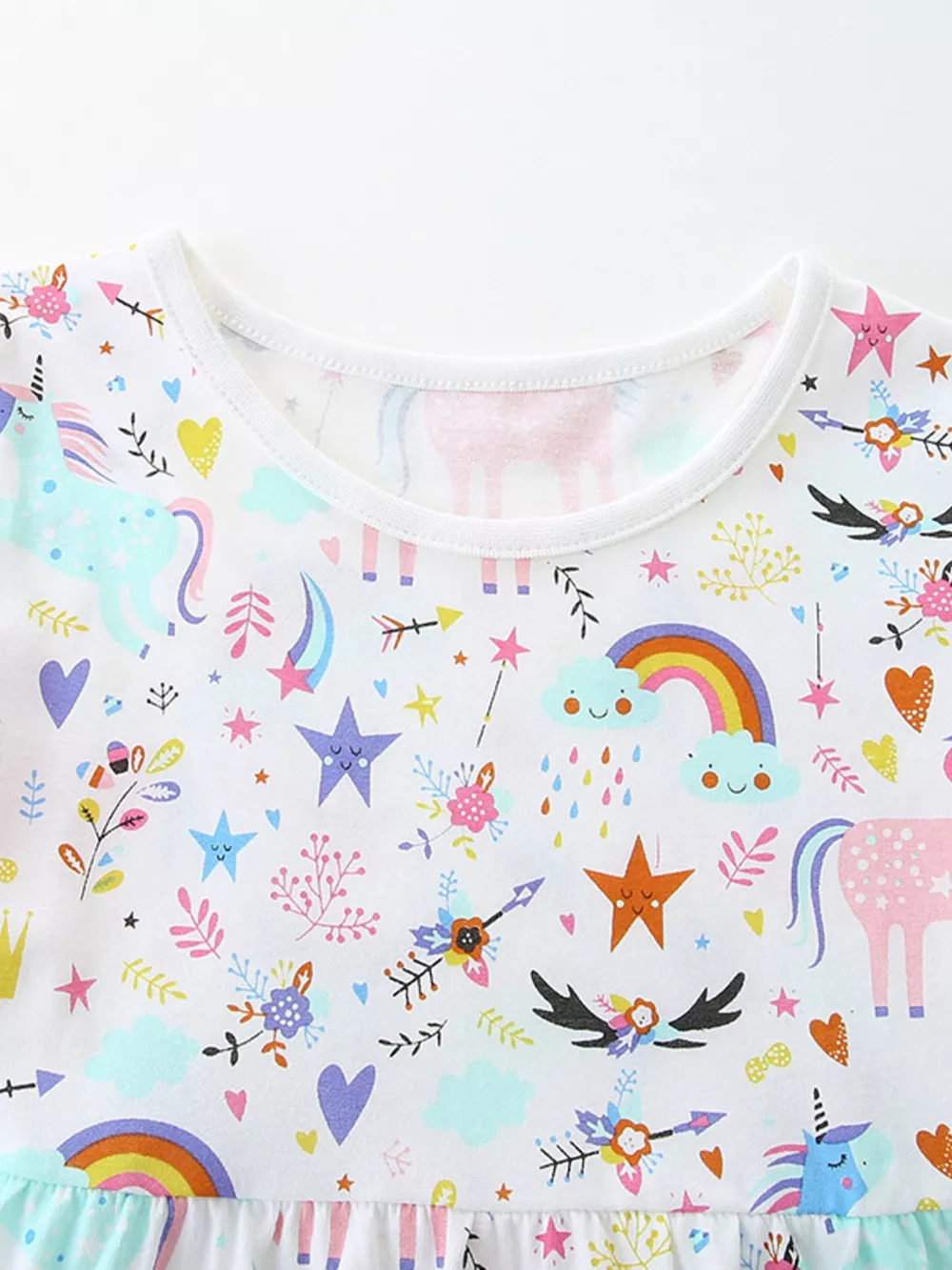 Children's Unicorn Print Short Sleeve Dress, image 2
