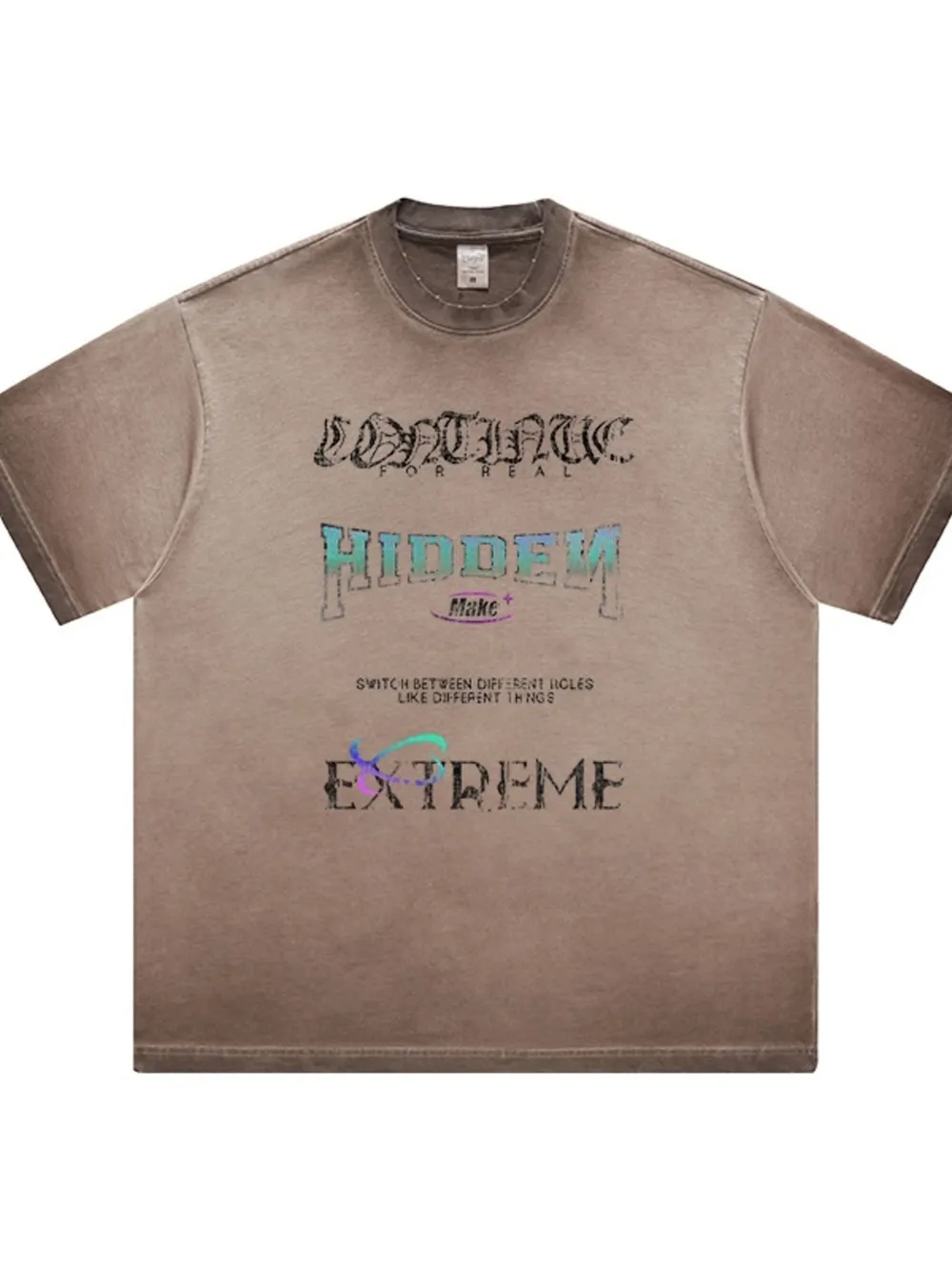 Men's Letter Graphic Round Neck Short Sleeve T-Shirt, image 7