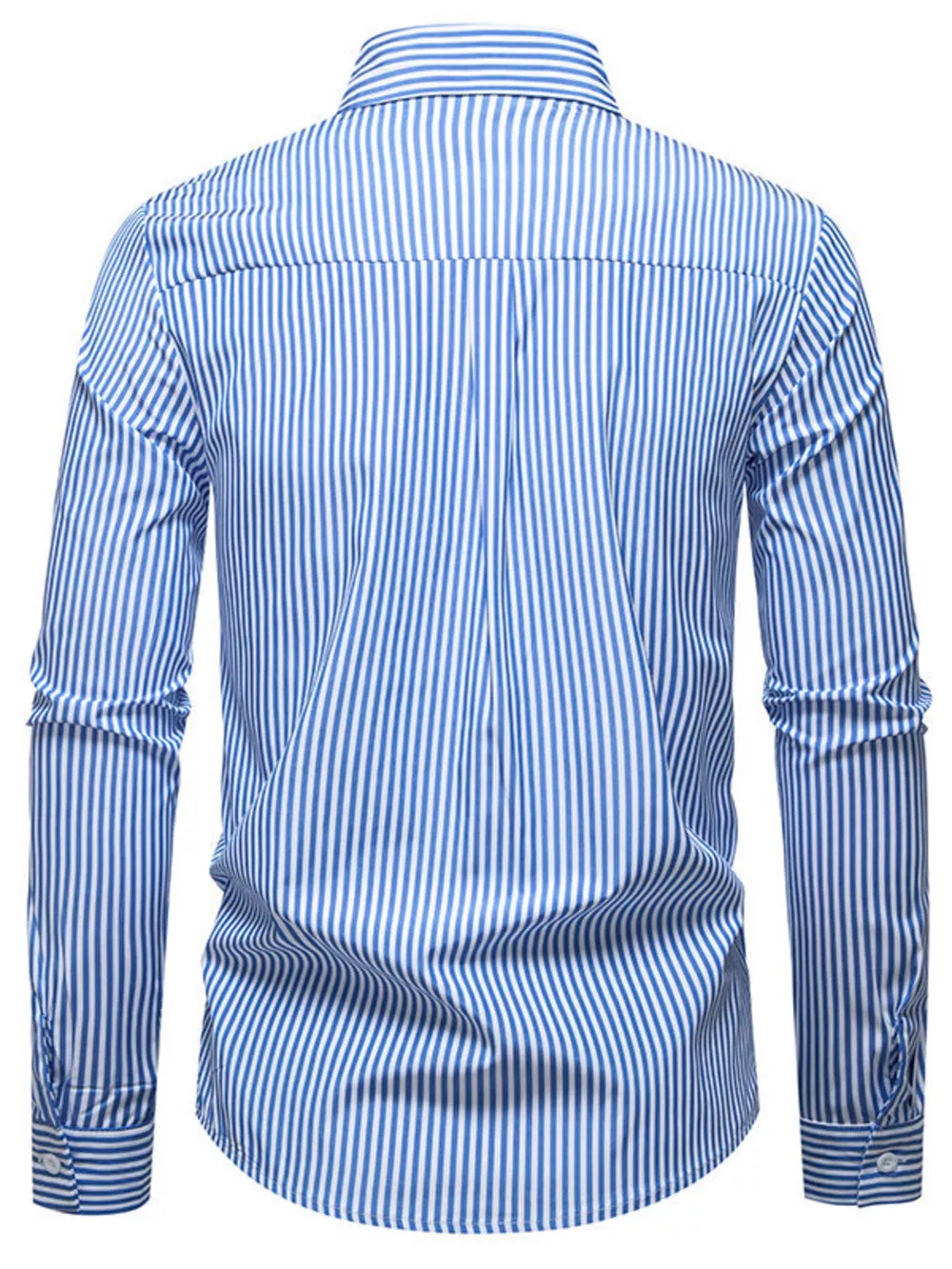 Men's Striped Woven Pattern Long Sleeve Shirt, image 3