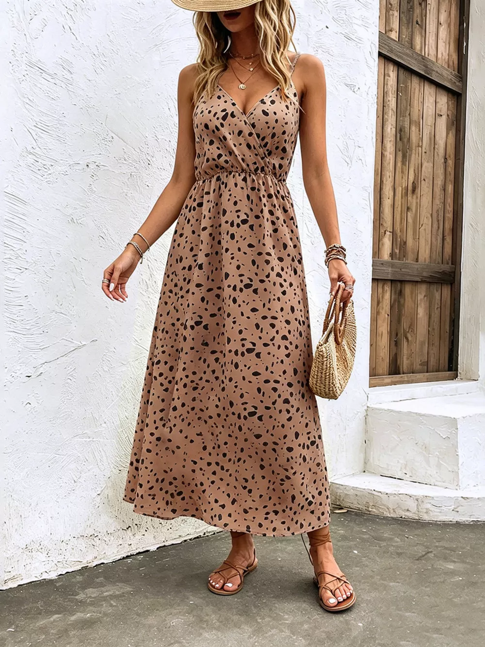 Floral Print Spaghetti Strap Midi Dress, image 7