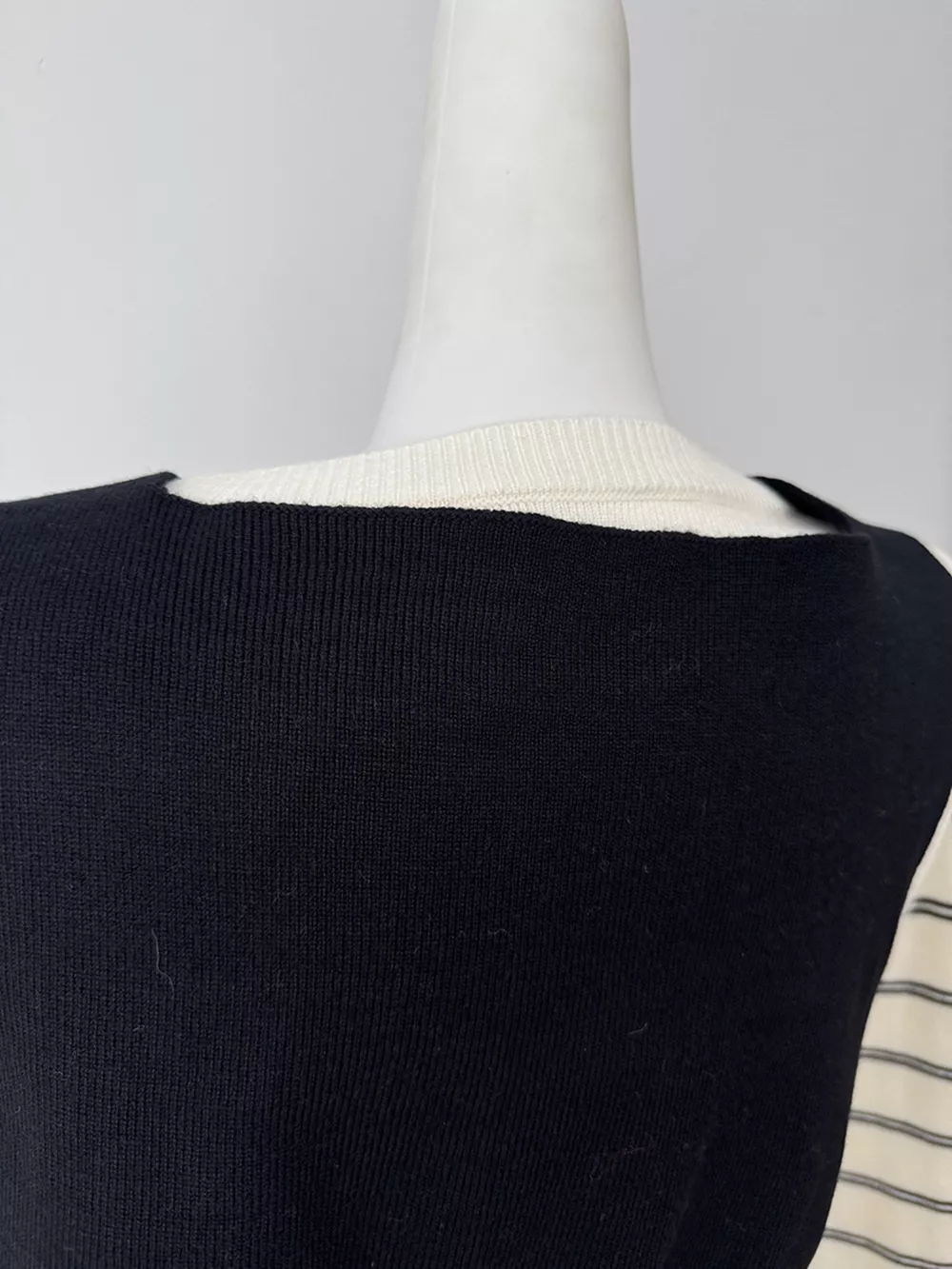 Classic Striped Crewneck Knit Top with Layered Sweater Detail, image 9