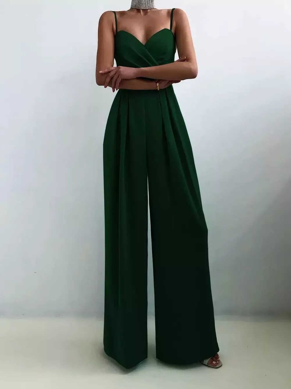 Full Size Spaghetti Strap Wide Leg Jumpsuit Plus Size, image 17