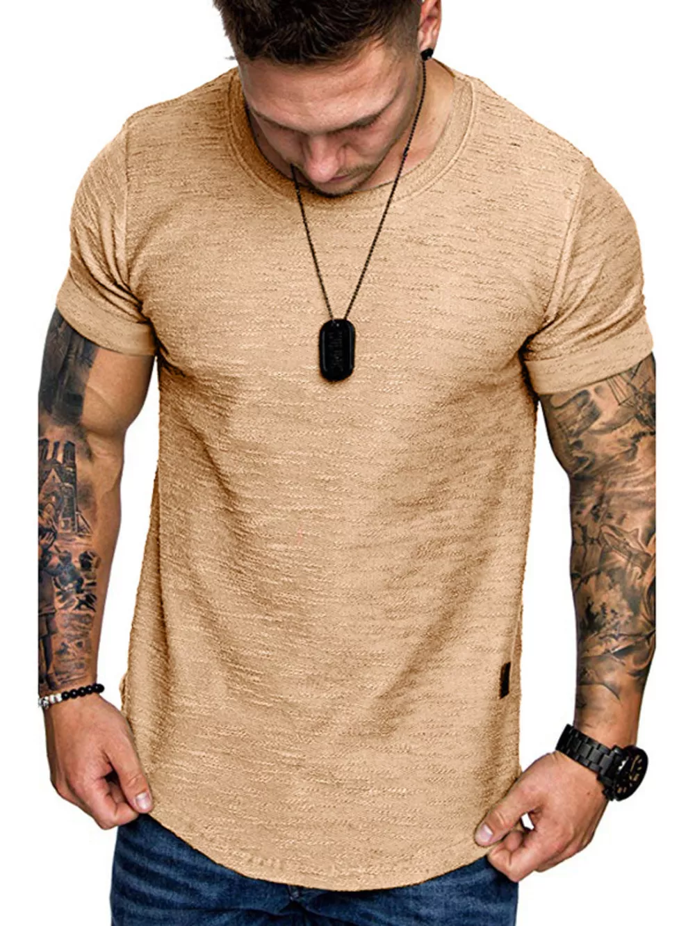 Men's Round Neck Slim Fit Casual T-Shirt, image 3