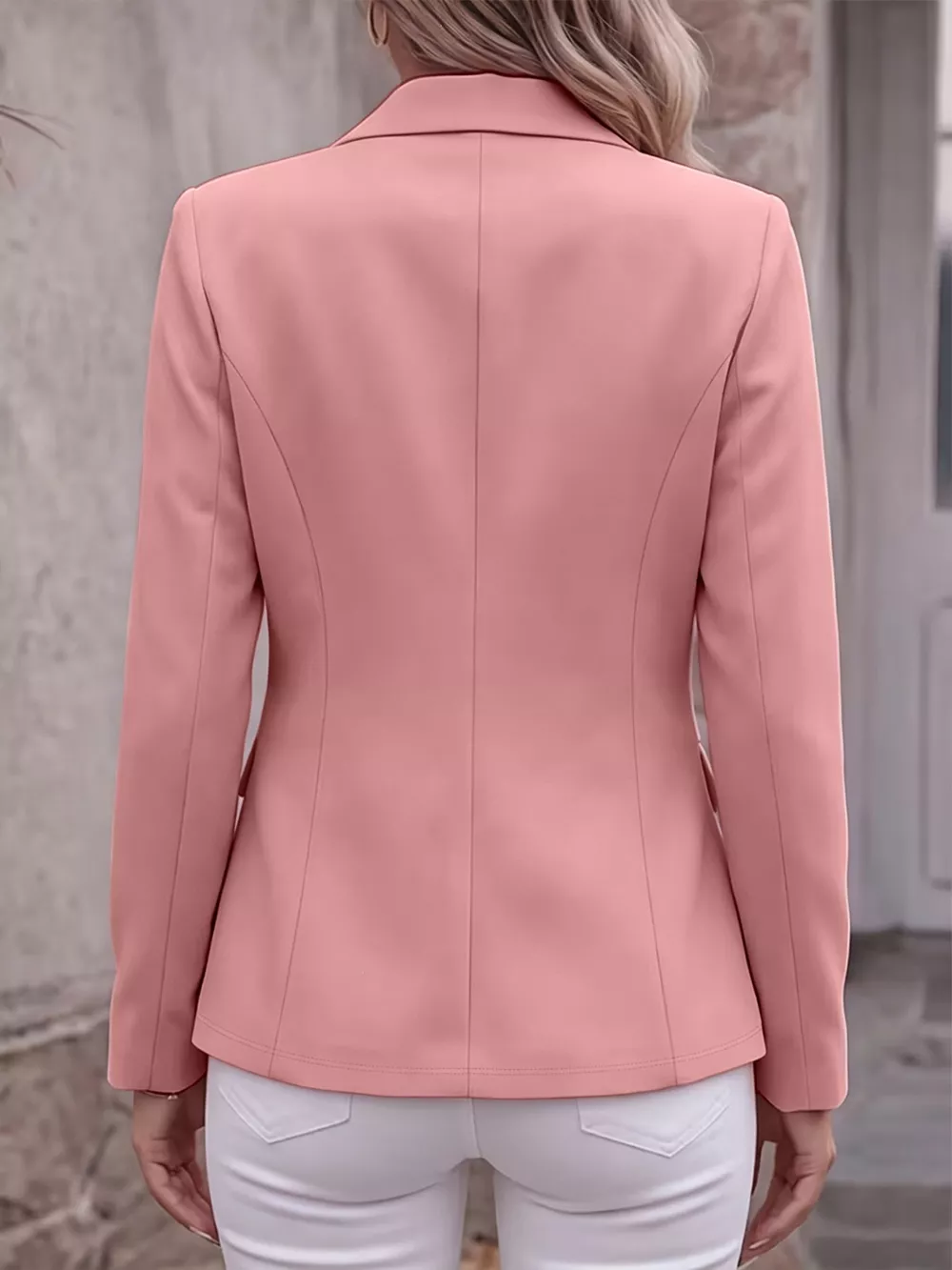 Full Size Lapel Collar Long Sleeve Blazer Plus Size, image 14