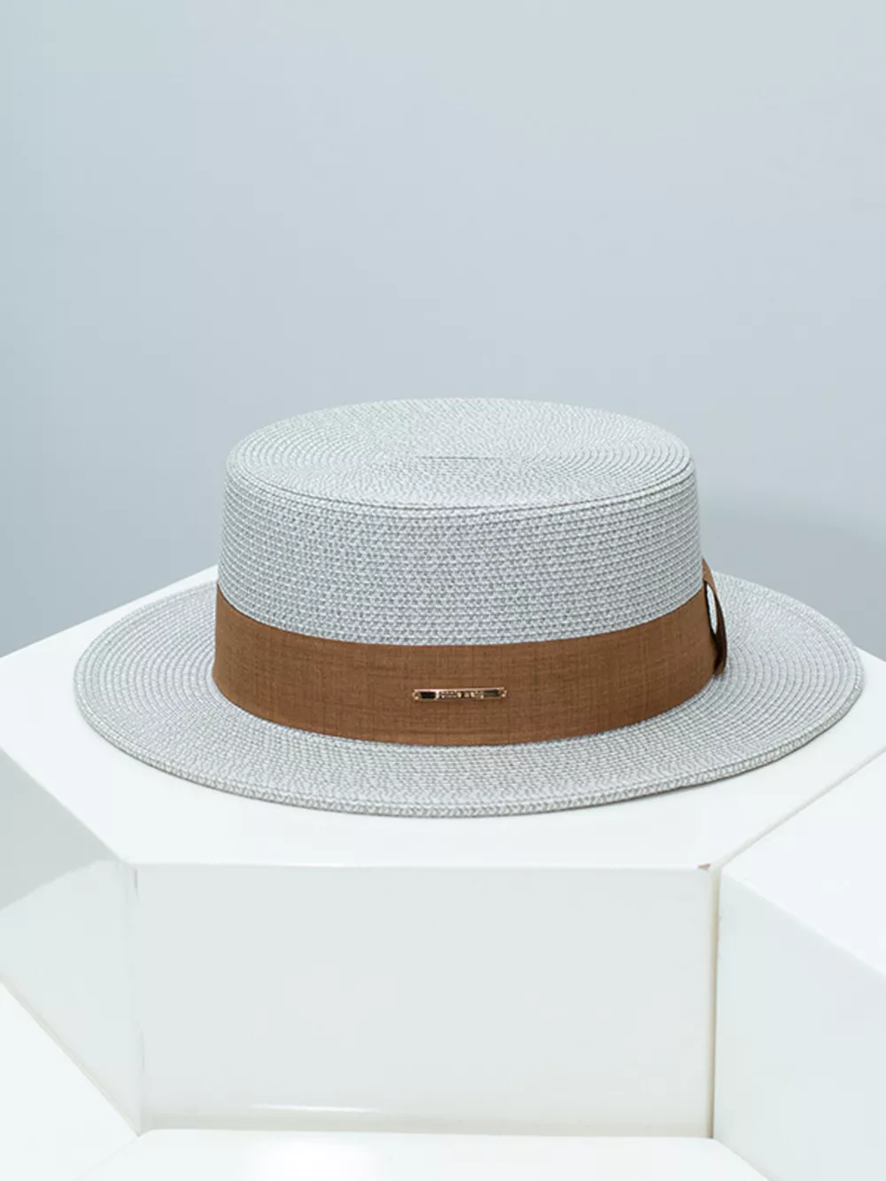 Straw Boater Hat with Ribbon, image 4