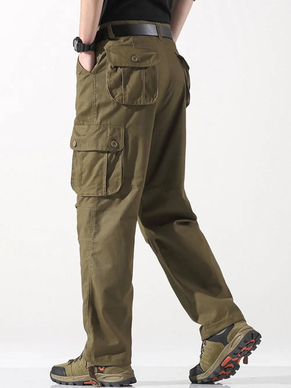 Men's Wide Leg Cargo Pants, image 2