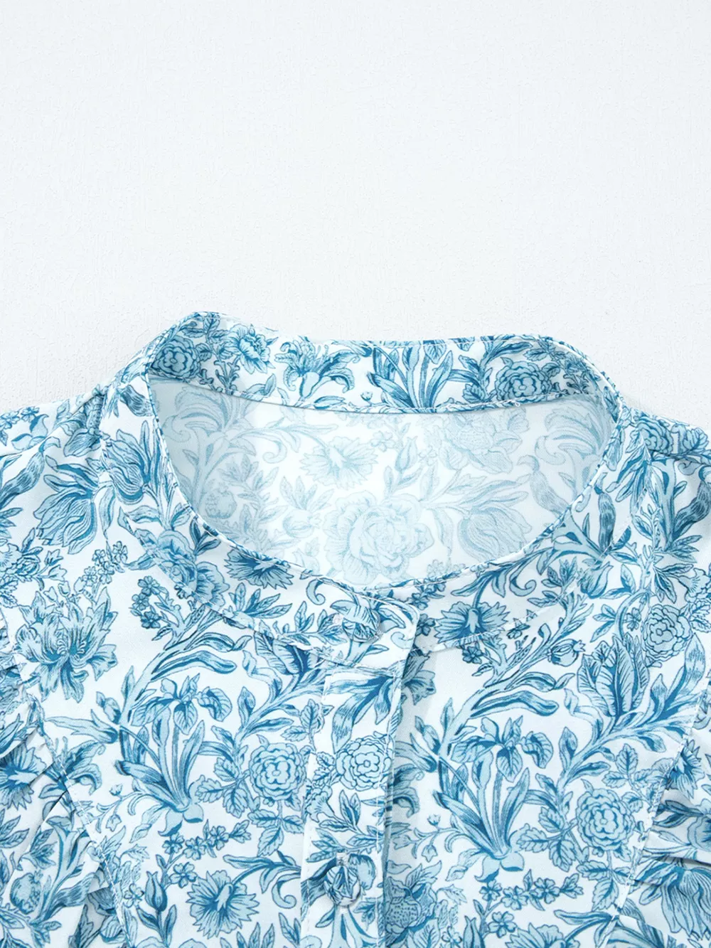 Floral Button Up Puff Sleeve Shirt, image 6