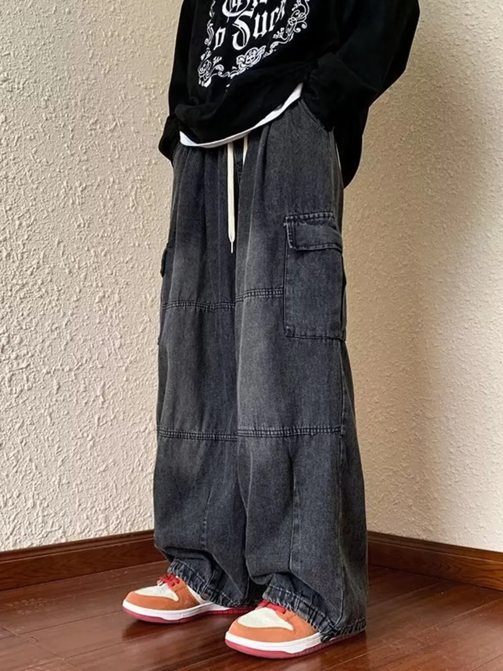 Men's Full Size Loose Fit Cargo Jeans Plus Size, image 7