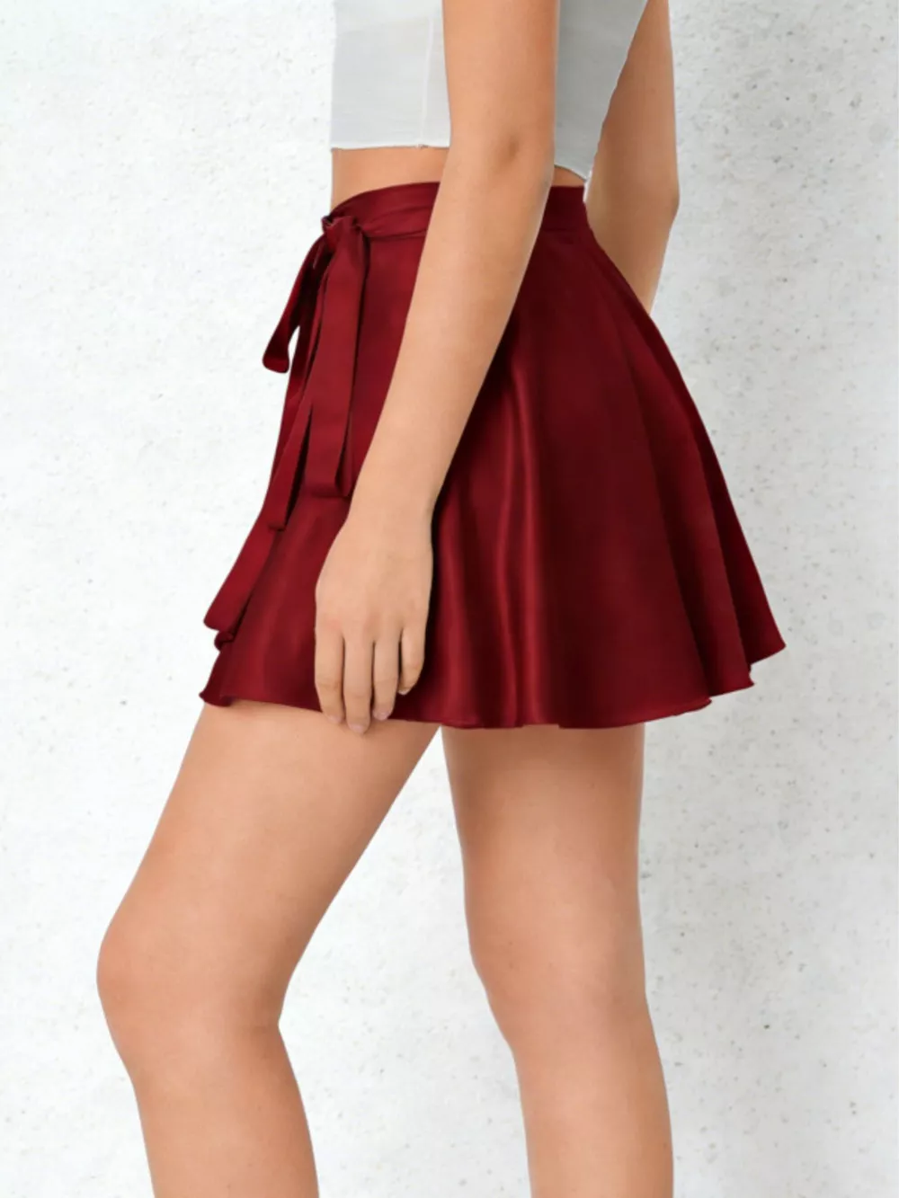 Tie Side Flared Skirt, image 3