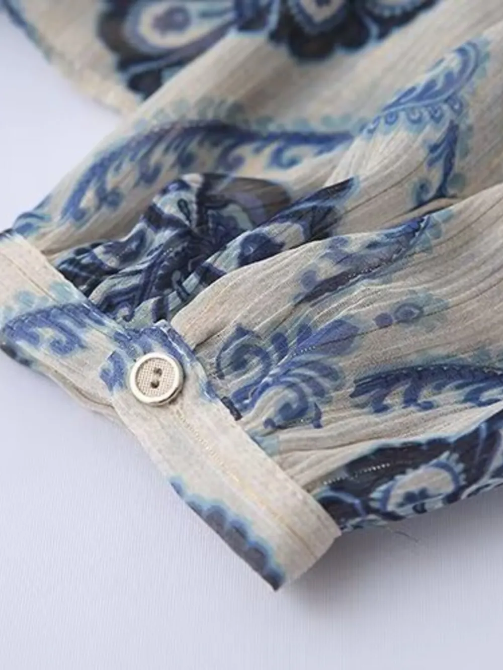 Printed Button Up Long Sleeve Dress, image 6